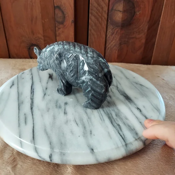 Marble Bear Figure